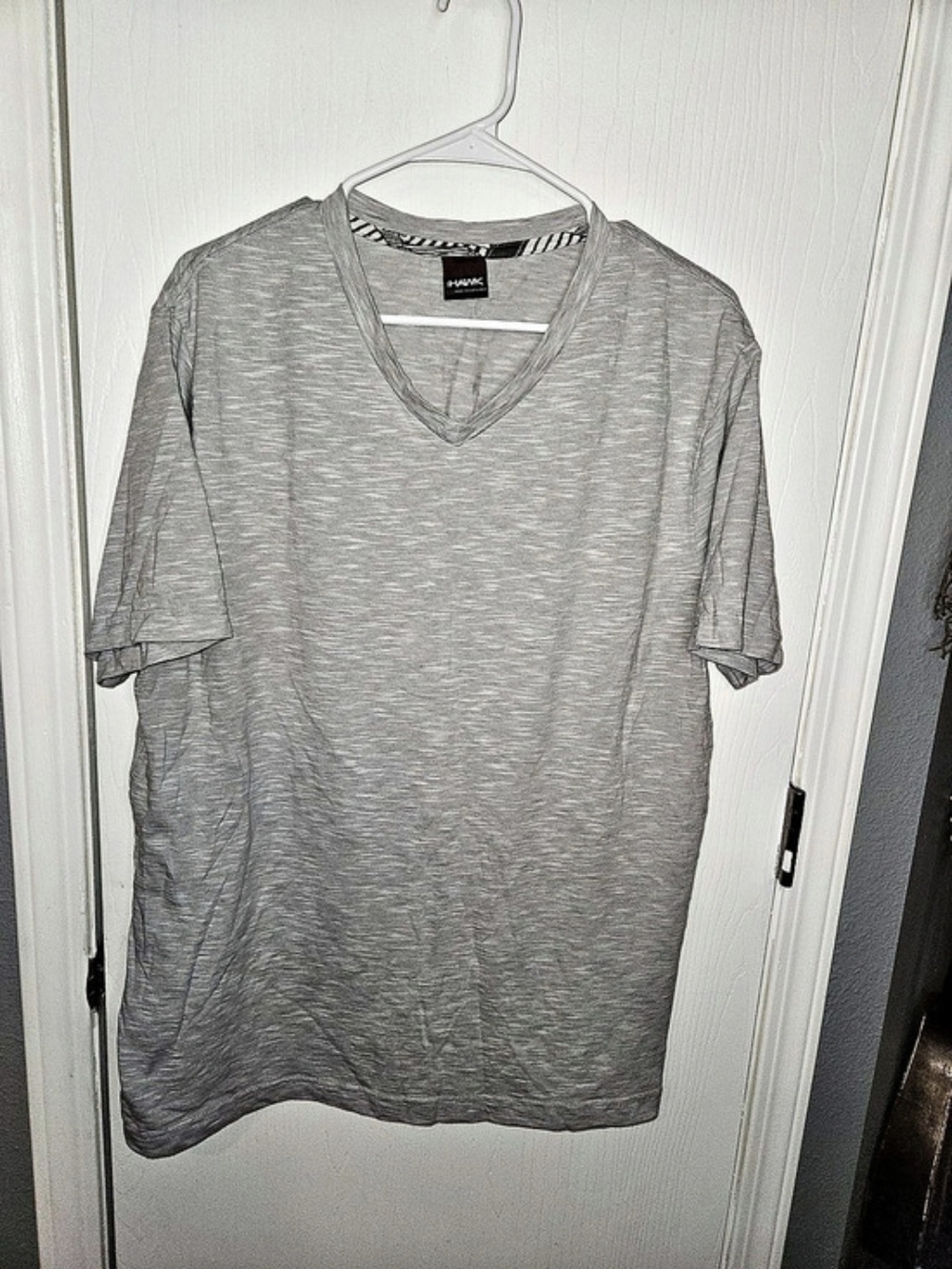 Hawk Gray V-Neck Short Sleeve Tee